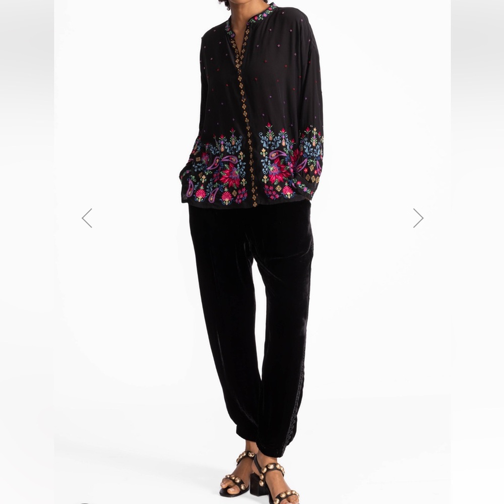 Johnny Was Shira Velvet Silk Joggers size XS